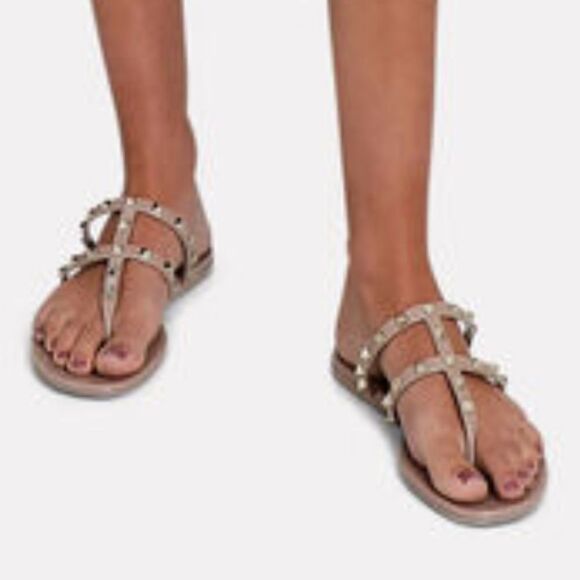 BRAND NEW MIXIT 3-STRAPS THONG WOMEN"S STUDDED DETAILING ROUND TOE  SAND… - Picture 1 of 16